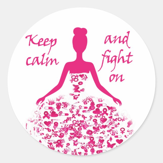 breast cancer classic round sticker (Front)