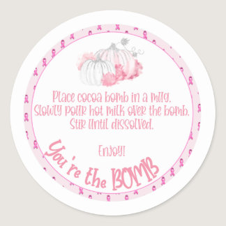 Breast cancer cocoa bomb directions classic round sticker
