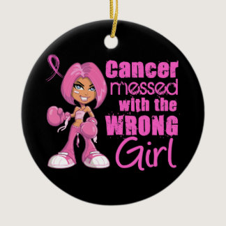 Breast Cancer Combat Girl 1 Ceramic Ornament