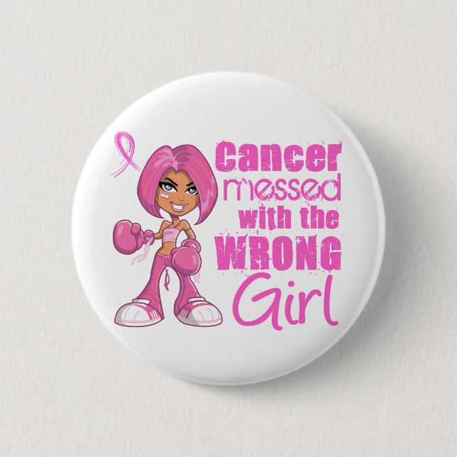 Breast Cancer Combat Girl 1 Pinback Button (Front)