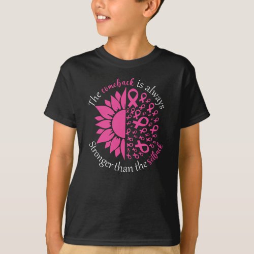 Breast Cancer Comeback Pink Cancer Ribbon T_Shirt