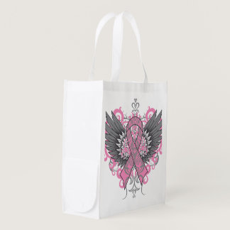 Breast Cancer Cool Awareness Wings Grocery Bag