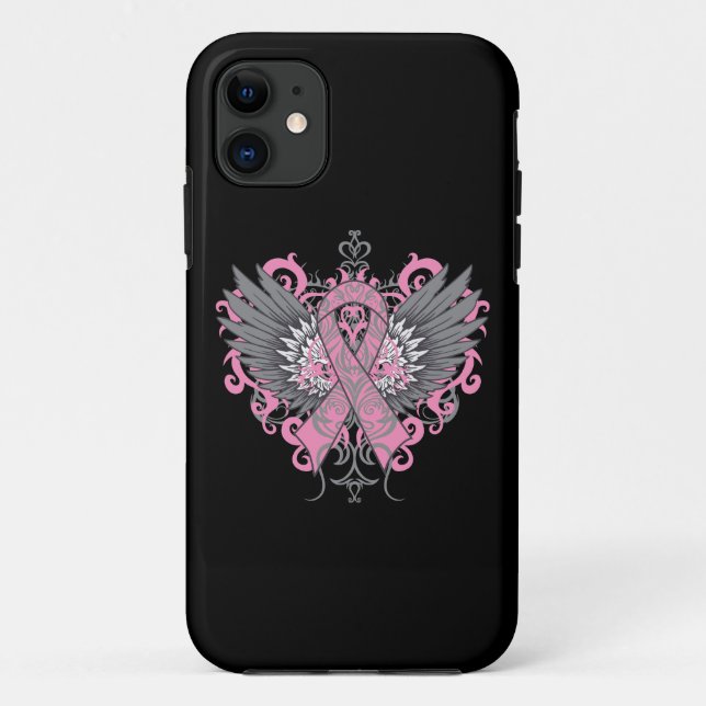 Breast Cancer Cool Wings Case-Mate iPhone Case (Back)