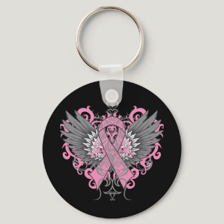 Breast Cancer Cool Wings Keychain