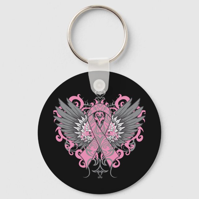 Breast Cancer Cool Wings Keychain (Front)