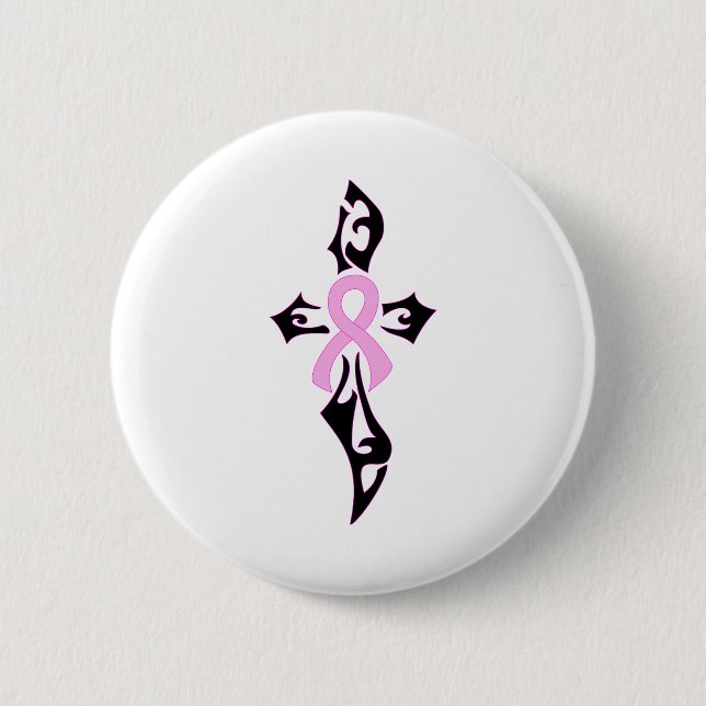 Breast Cancer Cross Button (Front)