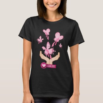 Breast Cancer Cure Butterflies T-shirt by Spice at Zazzle