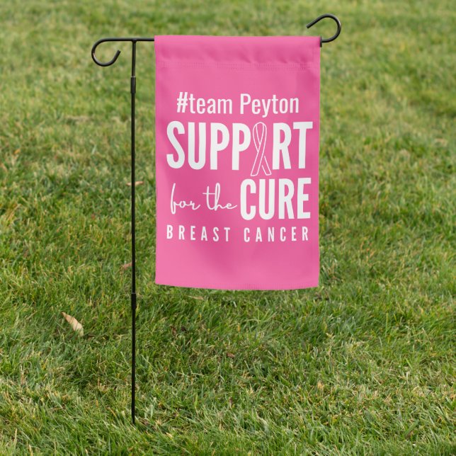 breast cancer custom name Garden Flag pink (In SItu)