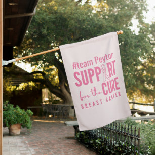 breast cancer custom name House Flag pink