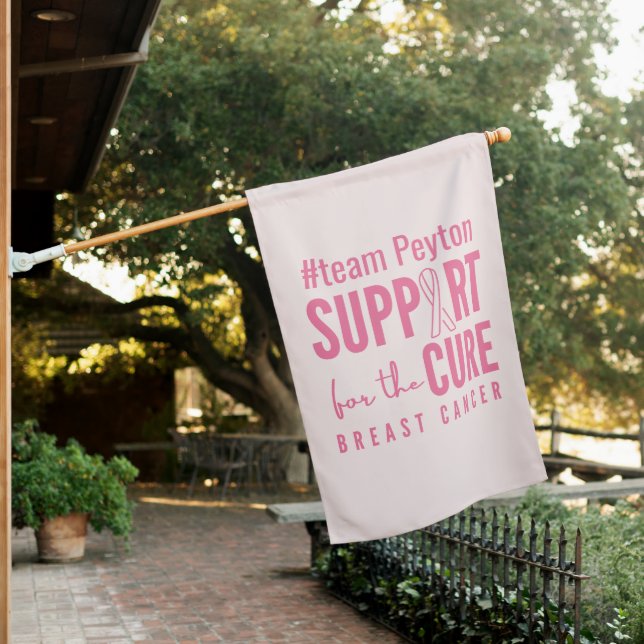 breast cancer custom name House Flag pink (In SItu)
