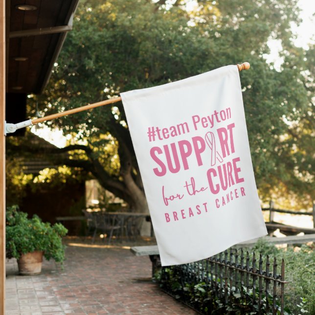 breast cancer custom name House Flag pink (In SItu)