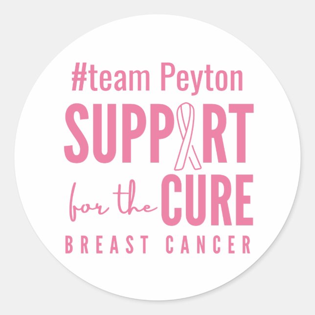 breast cancer custom name Stickers Labels (Front)