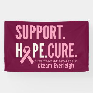 breast cancer Custom personalized name Banner Sign