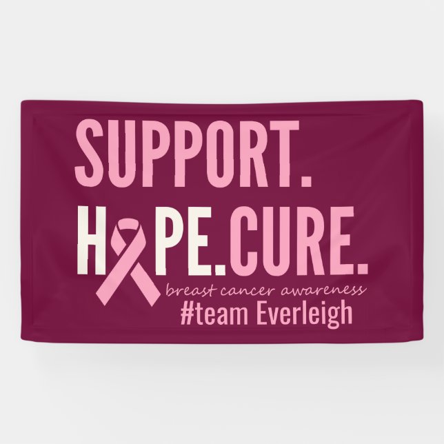 breast cancer Custom personalized name Banner Sign (Horizontal)