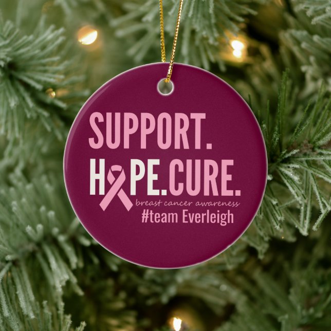 breast cancer Custom Personalized Ornament Holiday (Tree)