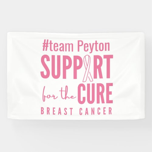 breast cancer custom support cure Banner Sign