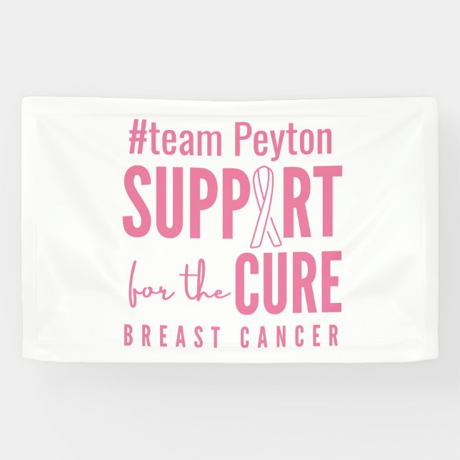 breast cancer custom support cure Banner Sign (Horizontal)