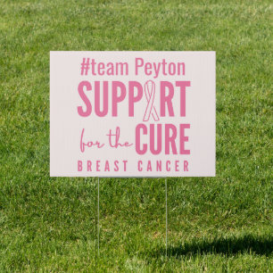 breast cancer custom #team name pink Yard Sign