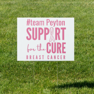 breast cancer custom #team name Yard Sign Outdoor
