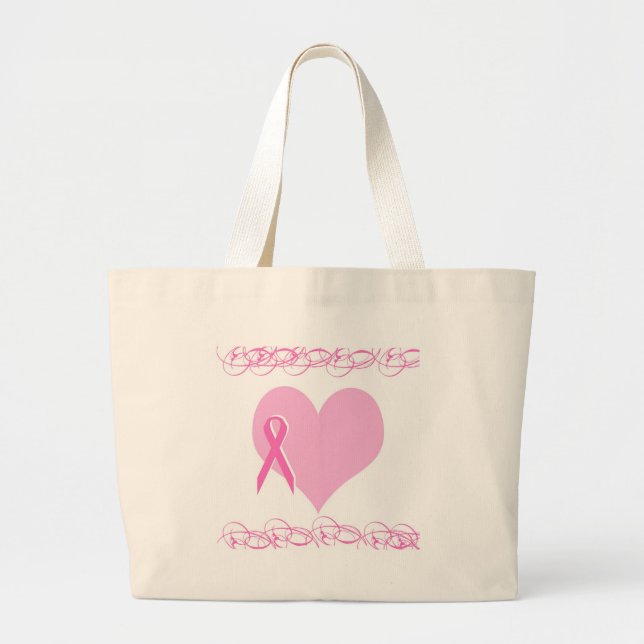 breast cancer design large tote bag (Front)