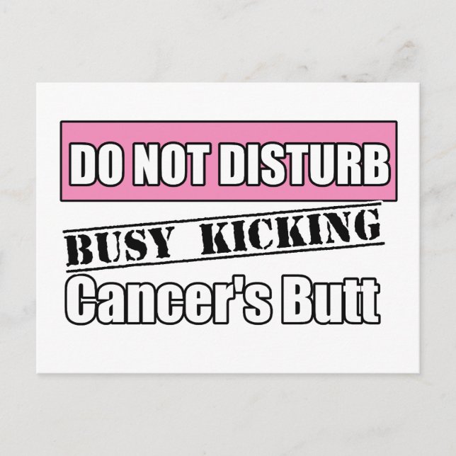 Breast Cancer Do Not Disturb Kicking Butt Postcard (Front)