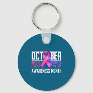 Breast Cancer Domestic Violence Awareness Artwork Keychain