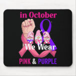 Breast Cancer Domestic Violence Awareness Pink Pur Mouse Pad