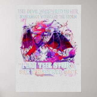 Breast Cancer Dragon I am The Storm She Whispered  Poster