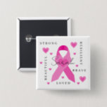 Breast Cancer Empowerment Button<br><div class="desc">I created this design in honor of a special friend of mine. These empowering buttons would make a great gift for those who are going through breast cancer or for those who love and support them. Matching collection available!</div>