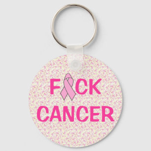 Breast Cancer "F*CK" w/ pink ribbons key chains