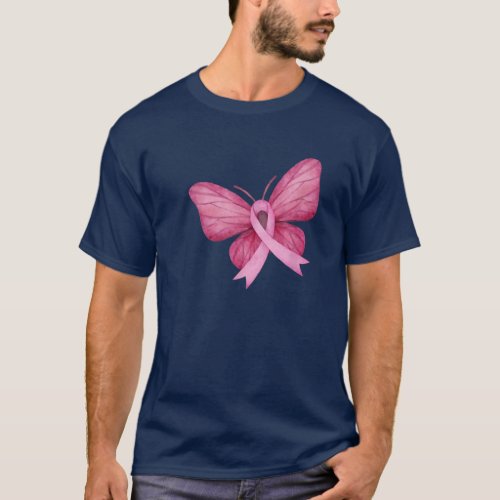 Breast Cancer Faith Awareness Pink Ribbon Butterfl T_Shirt