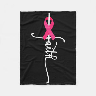 Breast Cancer Faith Breast Cancer Awareness Fleece Blanket