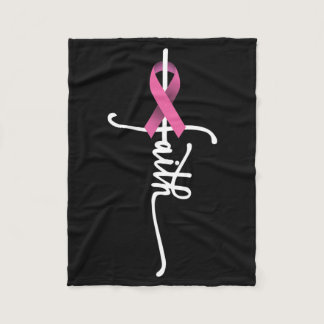 Breast Cancer Faith Breast Cancer Awareness Suppor Fleece Blanket