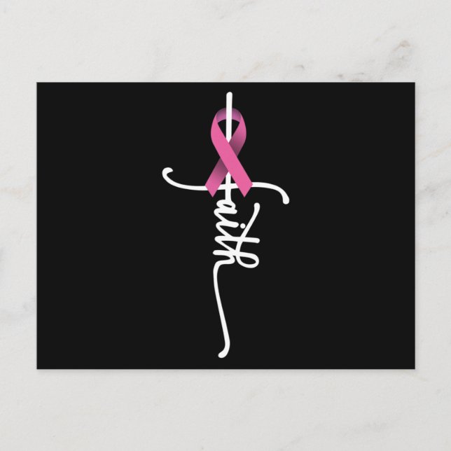 Breast Cancer Faith Breast Cancer Awareness Suppor Postcard (Front)