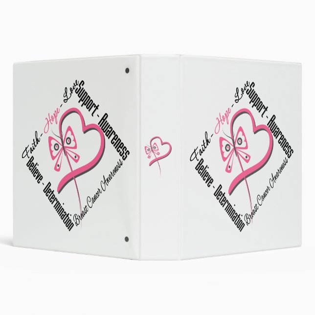 Breast Cancer Faith Hope Love Butterfly Binder (Background)