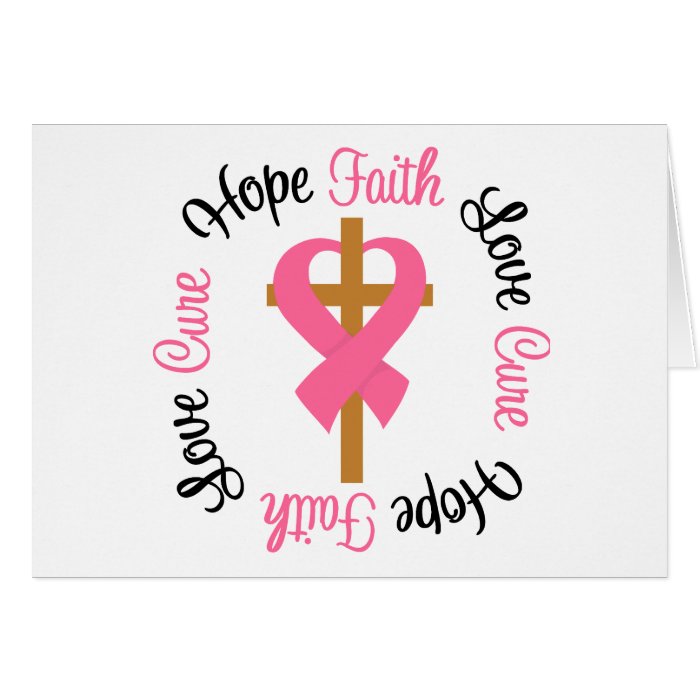 Breast Cancer Faith Hope Love Cross Cards