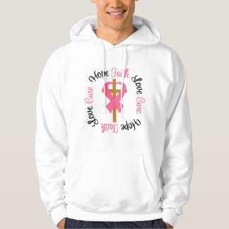 Breast Cancer Faith Hope Love Cross Hoodie