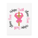 Breast Cancer Faith Hope Love Cross Postcard