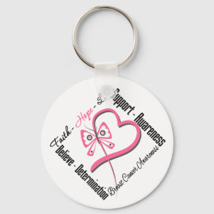 Breast Cancer Faith Hope Love Keychain