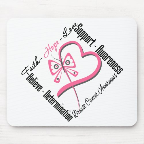 Breast Cancer Faith Hope Love Mouse Pad