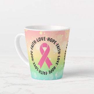 Breast cancer faith love hope latte mug