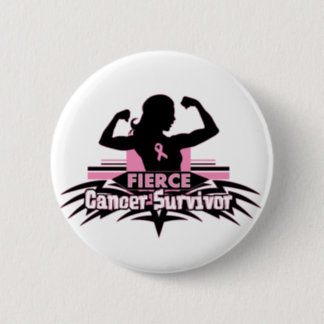 Breast Cancer Fierce Cancer Survivor Button