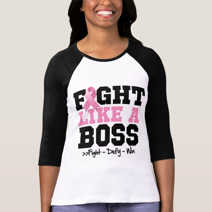 Breast Cancer Fight Like a Boss T-Shirt | Zazzle.com