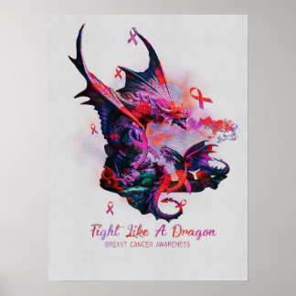 Breast Cancer Fight Like A Dragon Cancer Survivor  Poster