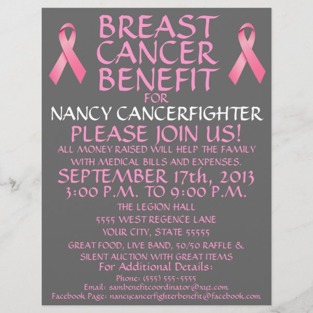 Breast Cancer Fighter Benefit Flyer (Front)