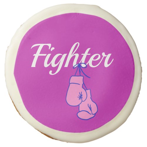Breast Cancer Fighter Boxing Gloves Sugar Cookie