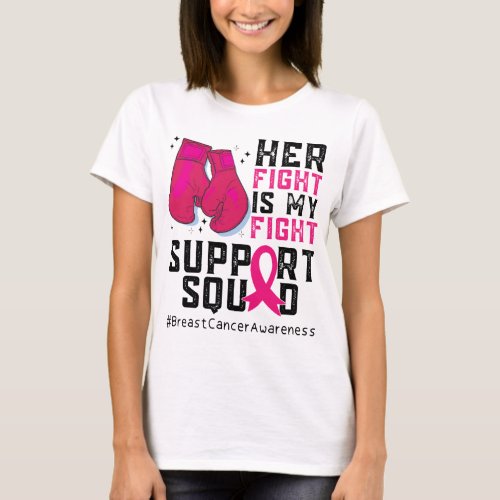 Breast Cancer Fighter Family Support Squad T_Shirt