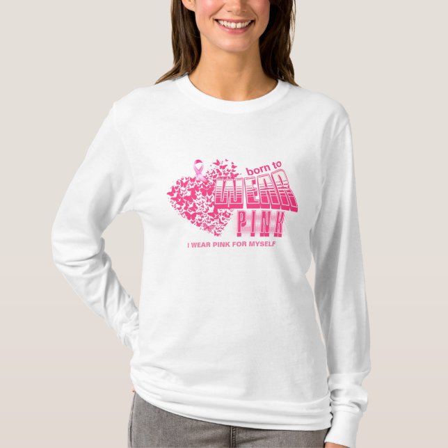 Breast Cancer Fighter Pink Ribbon Inspirational T-Shirt (Front)