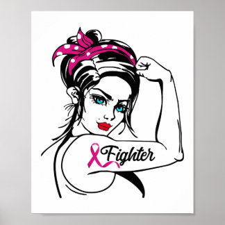 Breast Cancer Fighter Rosie The Riveter Pink Poster