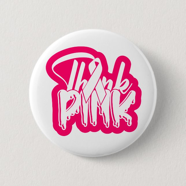 Breast Cancer Fighter Survivor Pink Ribbon Warrior Button (Front)